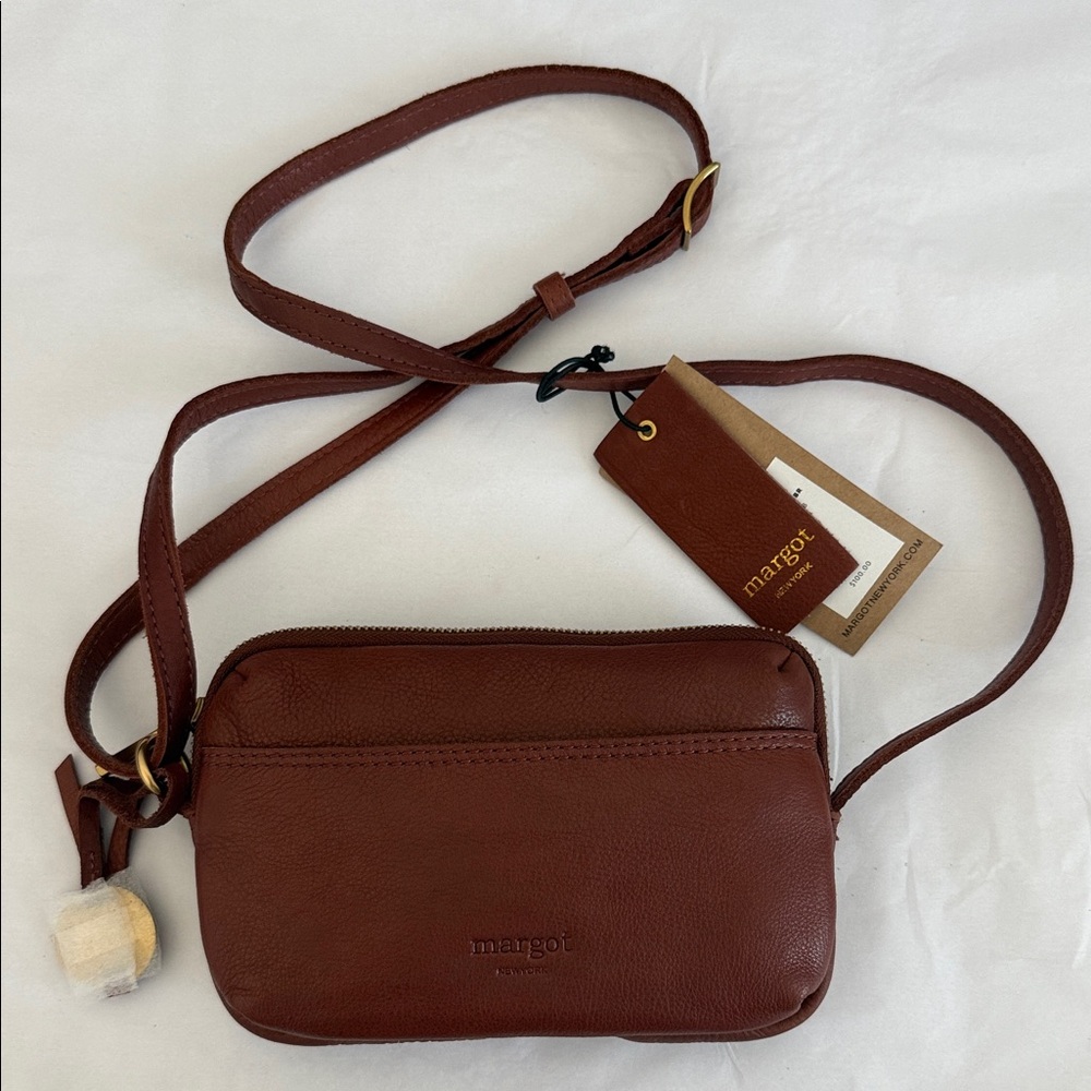 Margot Ryan Brown Leather Crossbody with Tag - Picture 3 of 9